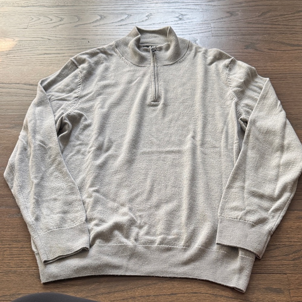 Men's Gray Quarter Zip Sweater